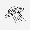 imageDALIX UFO Embroidered Fleece Crewneck Long Sleeve Sweatshirt MensWhite