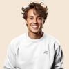imageDALIX UFO Embroidered Fleece Crewneck Long Sleeve Sweatshirt MensWhite