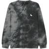imageDALIX Embroidered Yin Yang Long Sleeve Tie Dye Pullover Fleece Crewneck Sweatshirt Sweater MenBlack