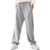 imageDALIX Ghost Embroidered Straight Leg Fleece Sweatpant Sweats Soft Warm MensAthletic Heather