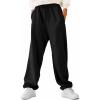 imageDALIX Ghost Embroidered Straight Leg Fleece Sweatpant Sweats Soft Warm MensBlack