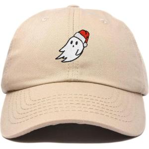 imageDALIX Christmas Ghost Embroidered Baseball Dad CapKhaki