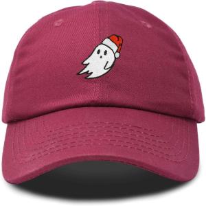 imageDALIX Christmas Ghost Embroidered Baseball Dad CapMaroon