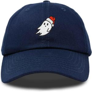 imageDALIX Christmas Ghost Embroidered Baseball Dad CapNavy Blue