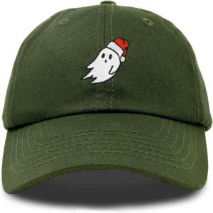 imageDALIX Christmas Ghost Embroidered Baseball Dad CapOlive