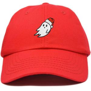 imageDALIX Christmas Ghost Embroidered Baseball Dad CapRed