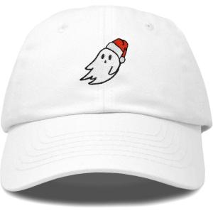 imageDALIX Christmas Ghost Embroidered Baseball Dad CapWhite