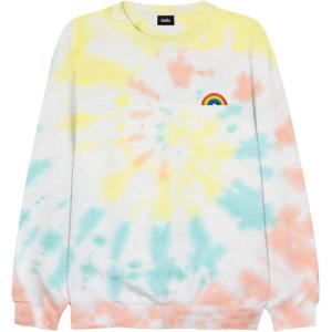 imageDALIX Embroidered Rainbow Long Sleeve Tie Dye Pullover Fleece Crewneck Sweatshirt Sweater MenRainbow