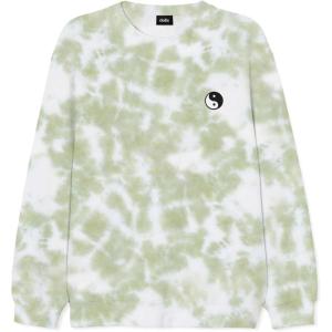 imageDALIX Embroidered Yin Yang Long Sleeve Tie Dye Pullover Fleece Crewneck Sweatshirt Sweater MenOlive