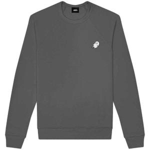 imageDALIX Ghost Embroidered Crewneck Long Sleeve Sweatshirt Fleece MenAsphalt
