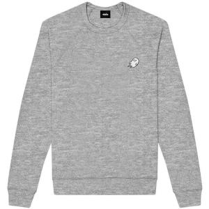 imageDALIX Ghost Embroidered Crewneck Long Sleeve Sweatshirt Fleece MenAthletic Heather