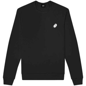 imageDALIX Ghost Embroidered Crewneck Long Sleeve Sweatshirt Fleece MenBlack