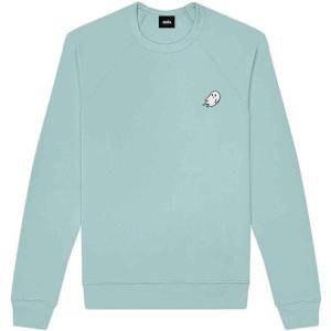 imageDALIX Ghost Embroidered Crewneck Long Sleeve Sweatshirt Fleece MenHeather Blue Lagoon