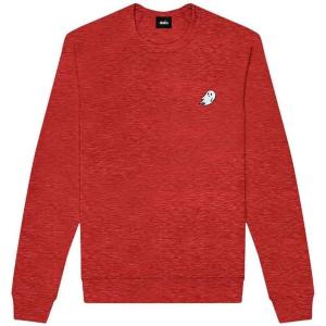 imageDALIX Ghost Embroidered Crewneck Long Sleeve Sweatshirt Fleece MenHeather Red