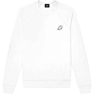 imageDALIX Ghost Embroidered Crewneck Long Sleeve Sweatshirt Fleece MenWhite