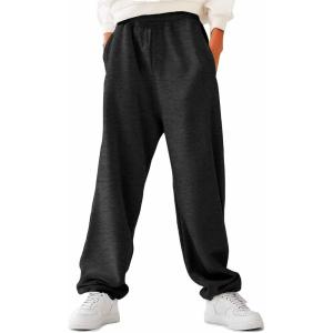 imageDALIX Ghost Embroidered Straight Leg Fleece Sweatpant Sweats Soft Warm MensDark Heather