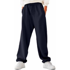 imageDALIX Ghost Embroidered Straight Leg Fleece Sweatpant Sweats Soft Warm MensNavy Blue