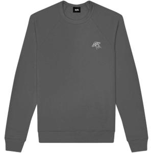 imageDALIX UFO Embroidered Fleece Crewneck Long Sleeve Sweatshirt MensAsphalt Gray