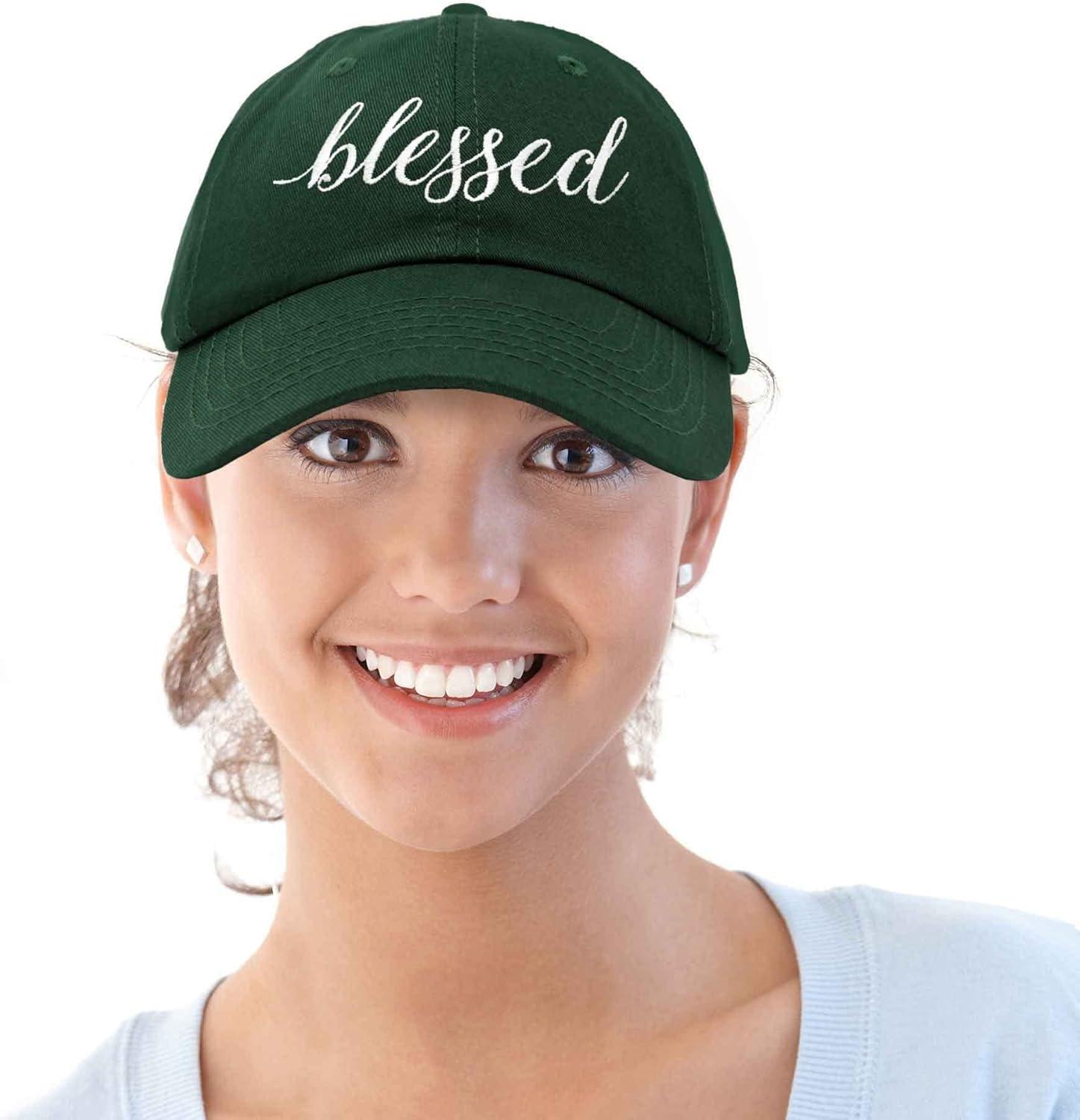 imageDALIX Blessed Womens Baseball Cap Soft Cotton Dad HatDark Green