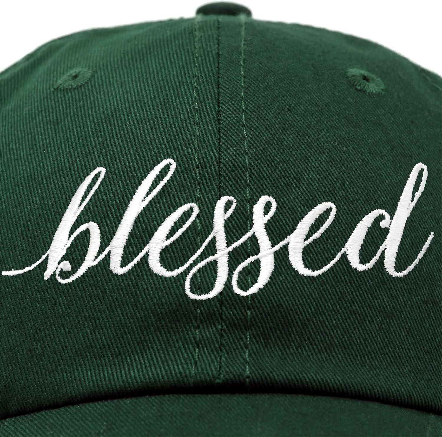 imageDALIX Blessed Womens Baseball Cap Soft Cotton Dad HatDark Green