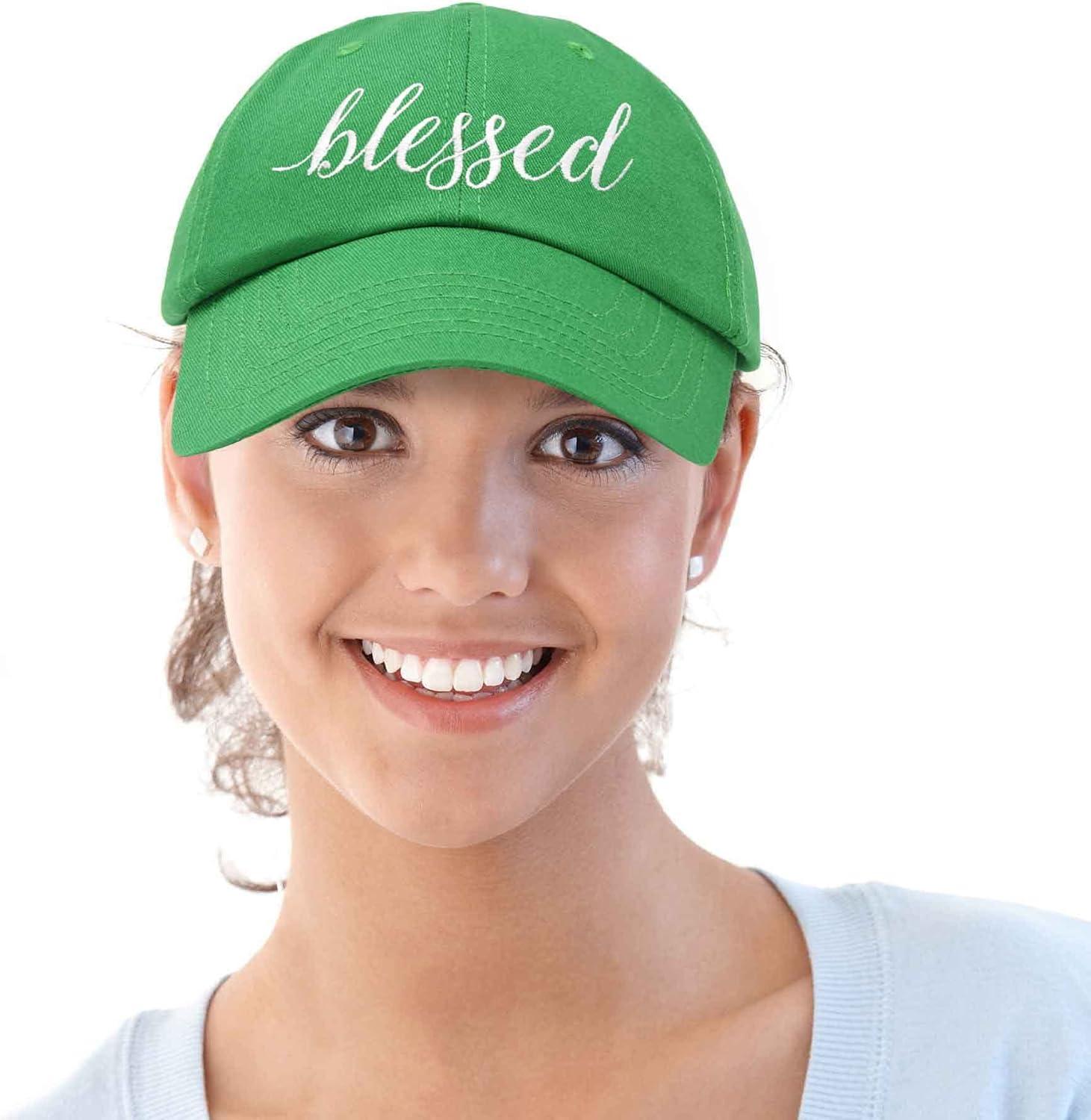 imageDALIX Blessed Womens Baseball Cap Soft Cotton Dad HatKelly Green