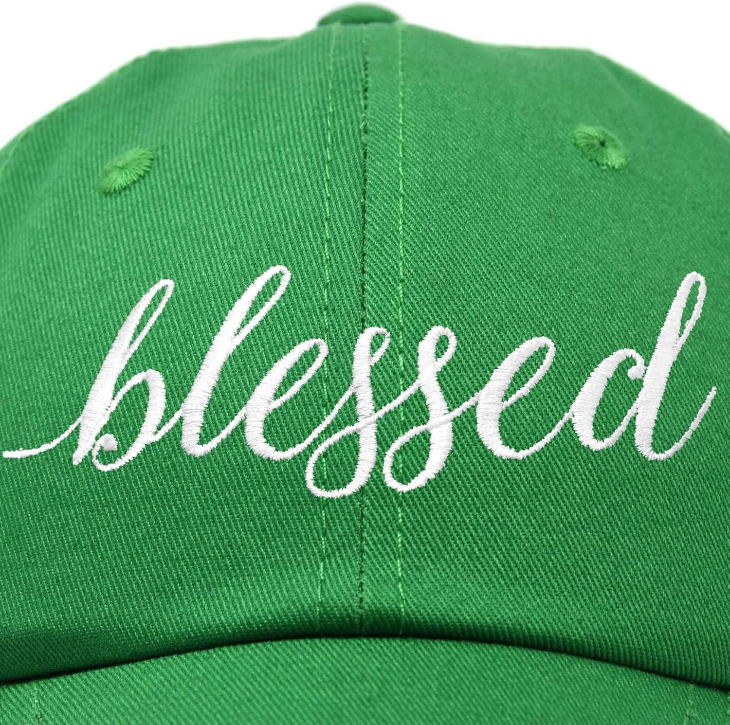 imageDALIX Blessed Womens Baseball Cap Soft Cotton Dad HatKelly Green