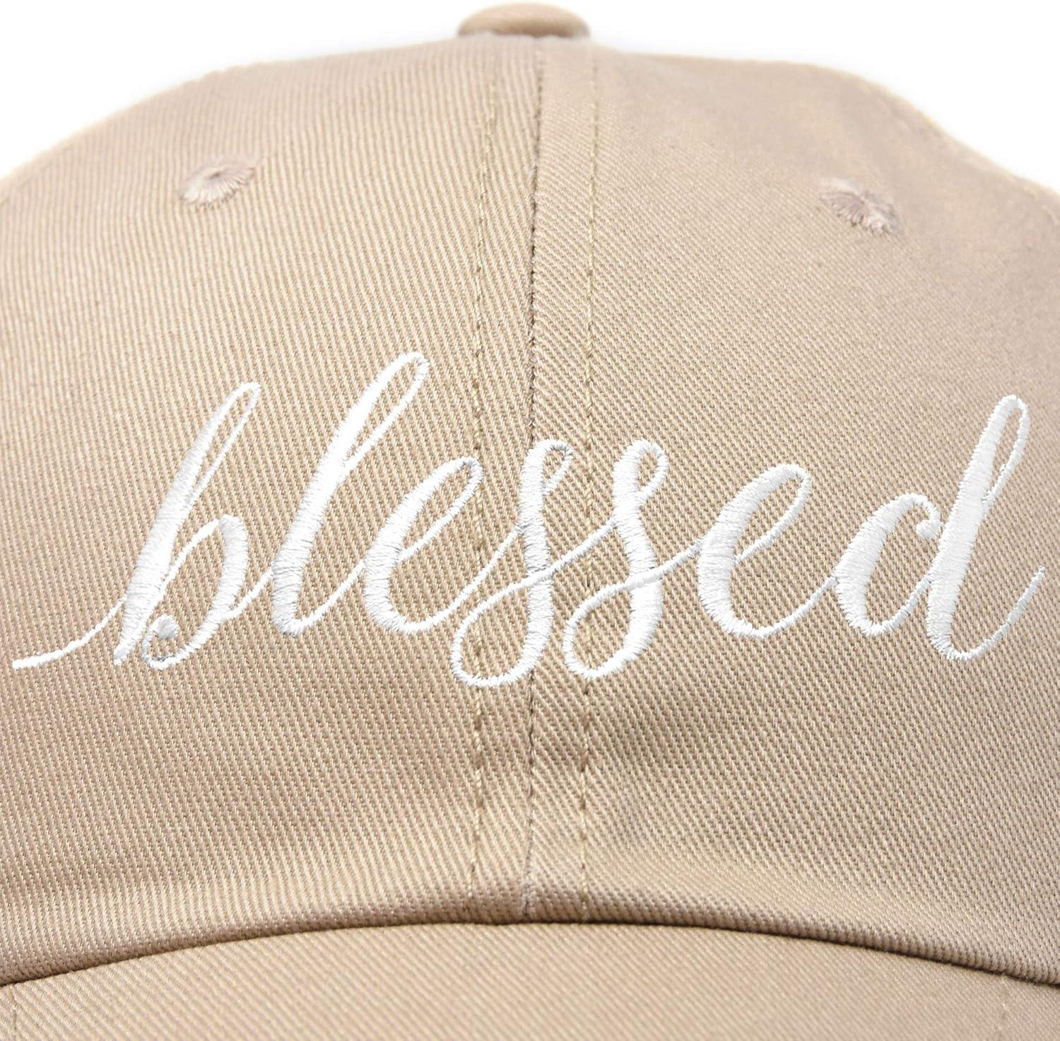 imageDALIX Blessed Womens Baseball Cap Soft Cotton Dad HatKhaki