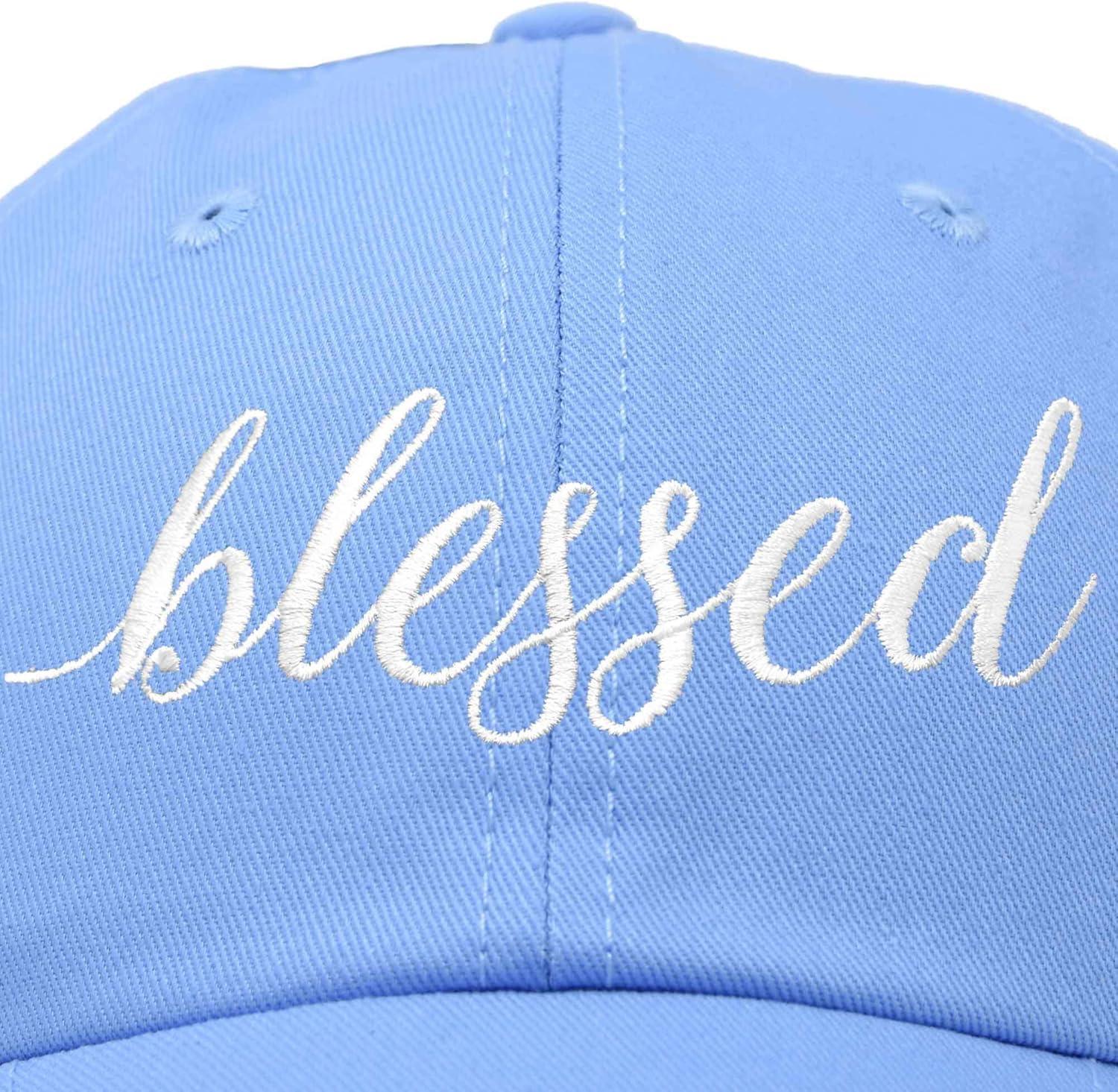 imageDALIX Blessed Womens Baseball Cap Soft Cotton Dad HatLight Blue