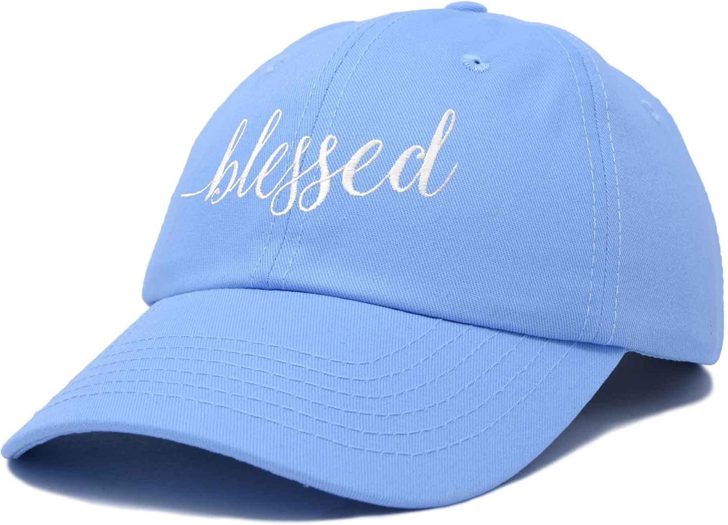 imageDALIX Blessed Womens Baseball Cap Soft Cotton Dad HatLight Blue