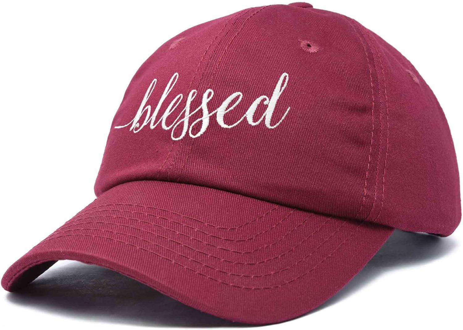 imageDALIX Blessed Womens Baseball Cap Soft Cotton Dad HatMaroon