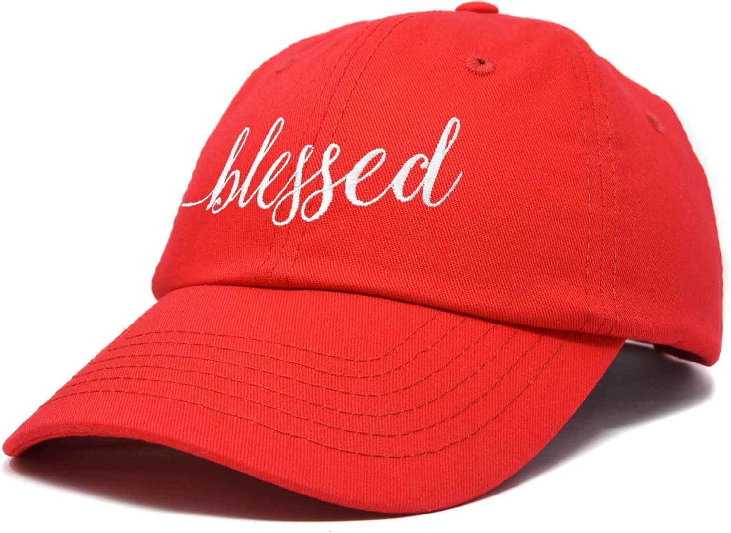 imageDALIX Blessed Womens Baseball Cap Soft Cotton Dad HatRed