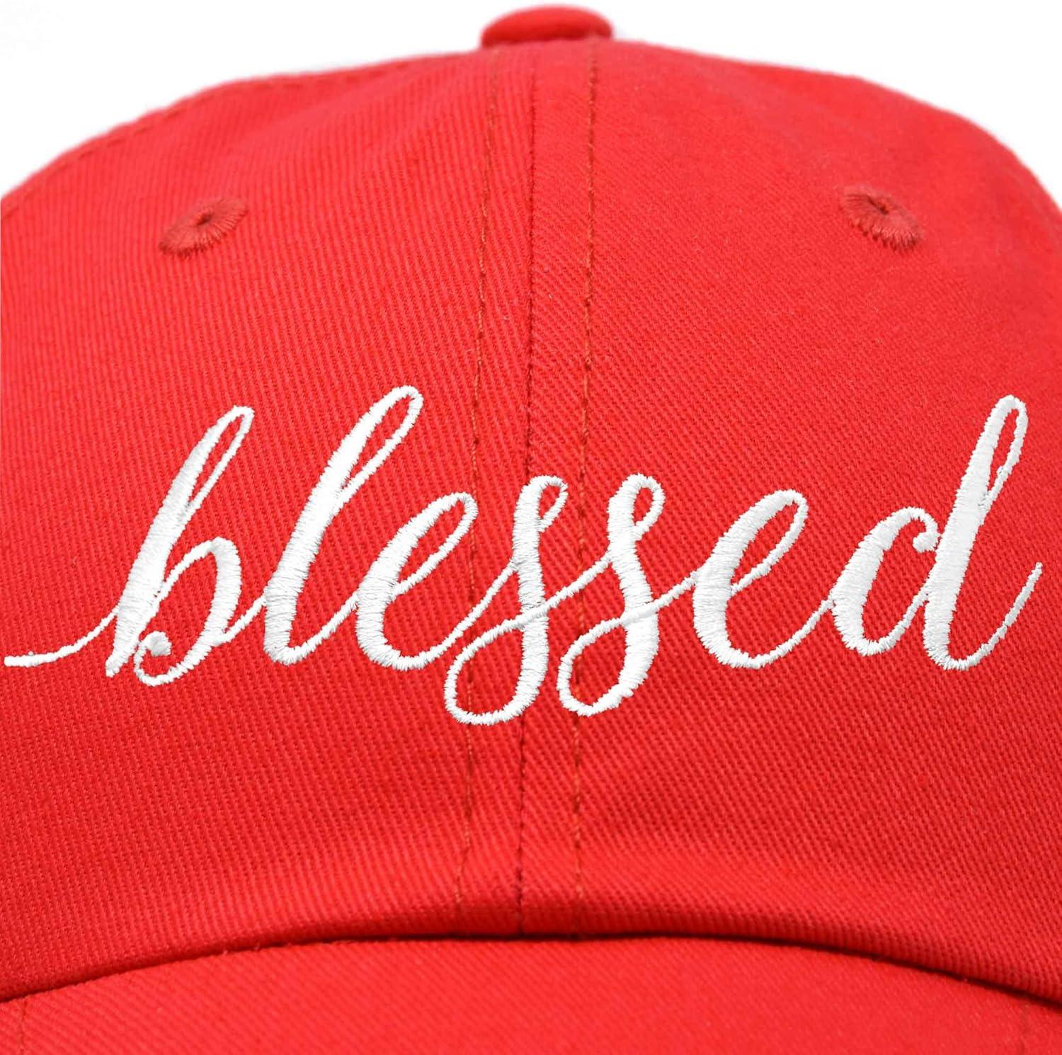 imageDALIX Blessed Womens Baseball Cap Soft Cotton Dad HatRed