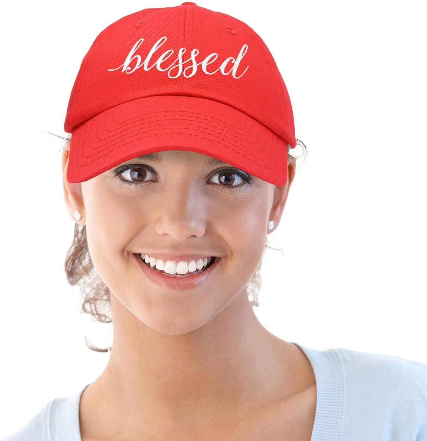 imageDALIX Blessed Womens Baseball Cap Soft Cotton Dad HatRed