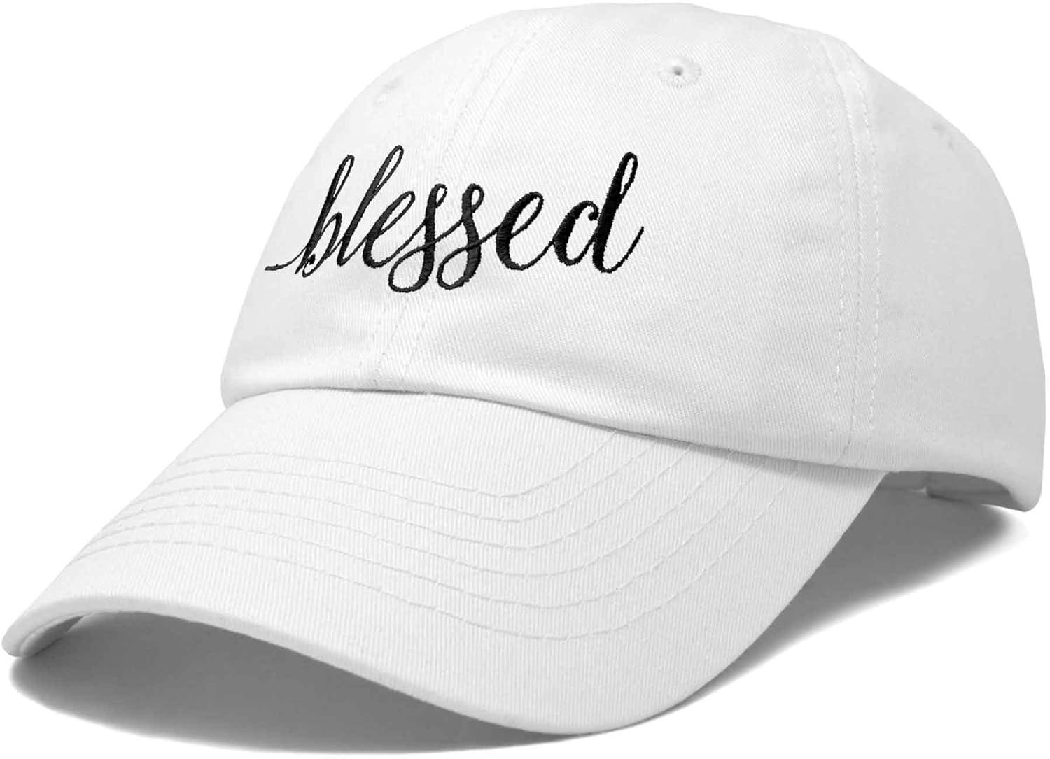 imageDALIX Blessed Womens Baseball Cap Soft Cotton Dad HatWhite