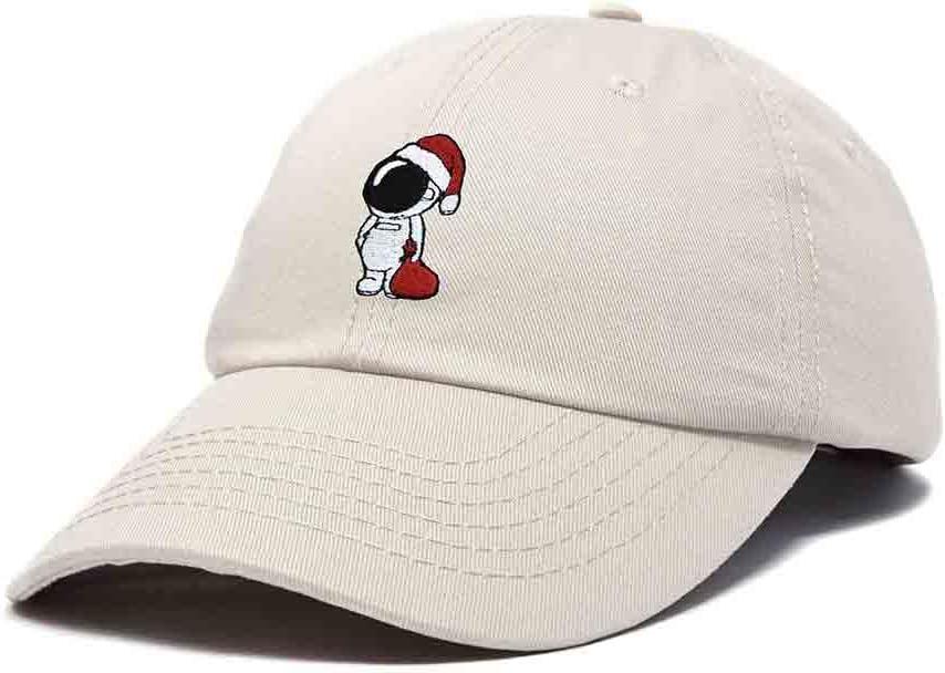 imageDALIX Christmas Astronaut Embroidered Dad Hat Xmas Cotton Baseball Cap WomenBeige