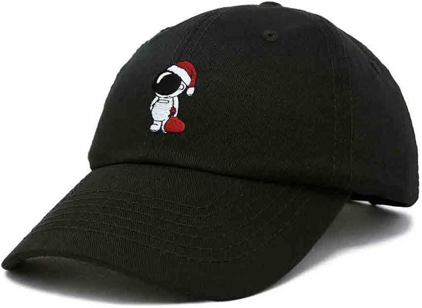 imageDALIX Christmas Astronaut Embroidered Dad Hat Xmas Cotton Baseball Cap WomenBlack
