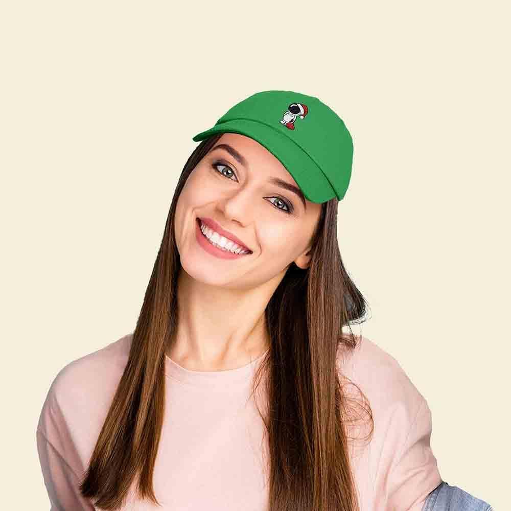 imageDALIX Christmas Astronaut Embroidered Dad Hat Xmas Cotton Baseball Cap WomenKelly Green