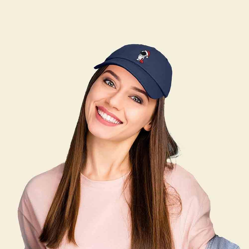 imageDALIX Christmas Astronaut Embroidered Dad Hat Xmas Cotton Baseball Cap WomenNavy Blue