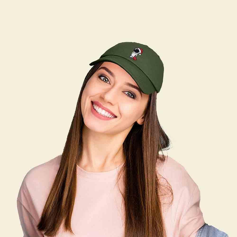 imageDALIX Christmas Astronaut Embroidered Dad Hat Xmas Cotton Baseball Cap WomenOlive