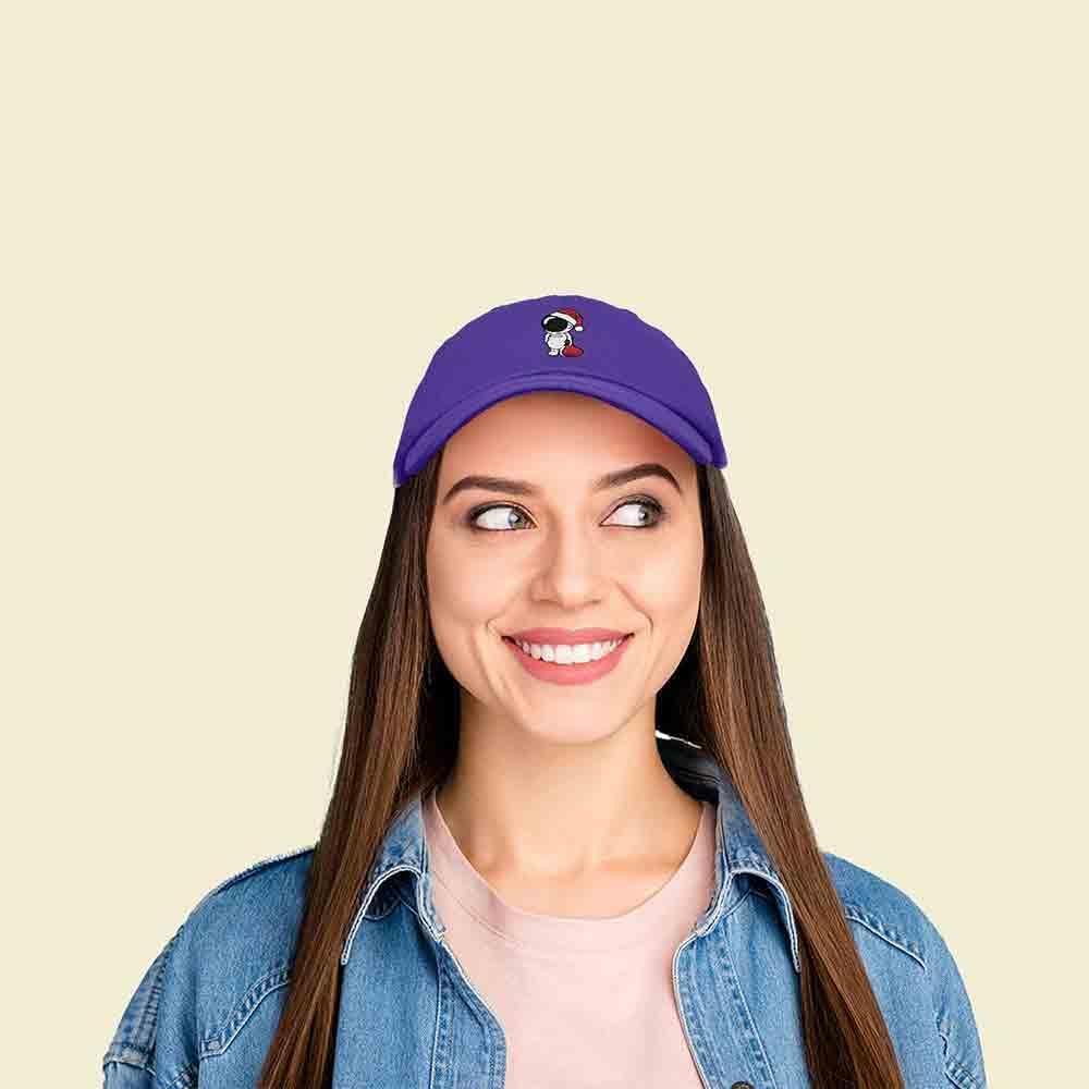 imageDALIX Christmas Astronaut Embroidered Dad Hat Xmas Cotton Baseball Cap WomenPurple