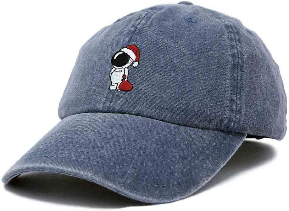 imageDALIX Christmas Astronaut Embroidered Dad Hat Xmas Cotton Baseball Cap WomenWashed Navy Blue