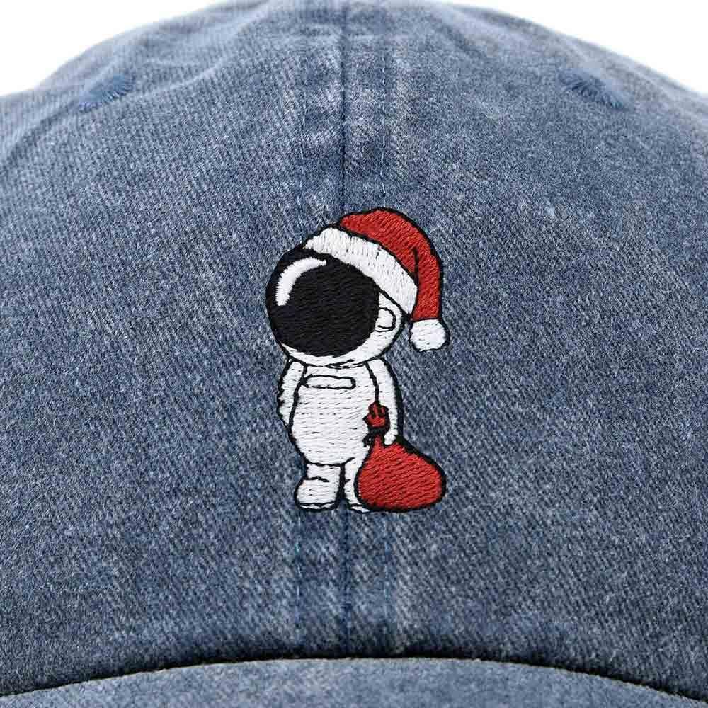 imageDALIX Christmas Astronaut Embroidered Dad Hat Xmas Cotton Baseball Cap WomenWashed Navy Blue