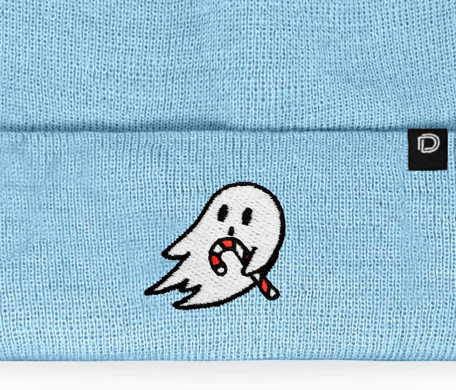 imageDALIX Embroidered Candy Cane Ghost Christmas BeanieBaby Blue
