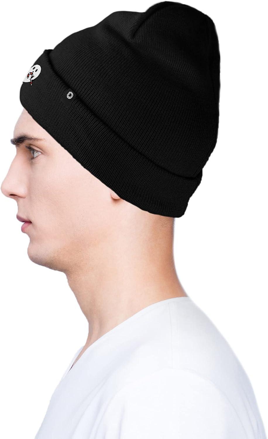 imageDALIX Embroidered Candy Cane Ghost Christmas BeanieBlack
