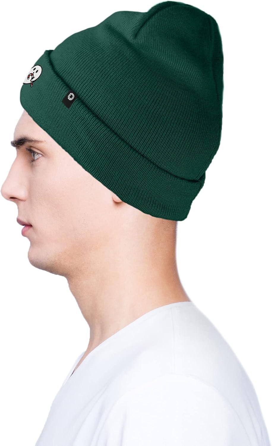 imageDALIX Embroidered Candy Cane Ghost Christmas BeanieGreen