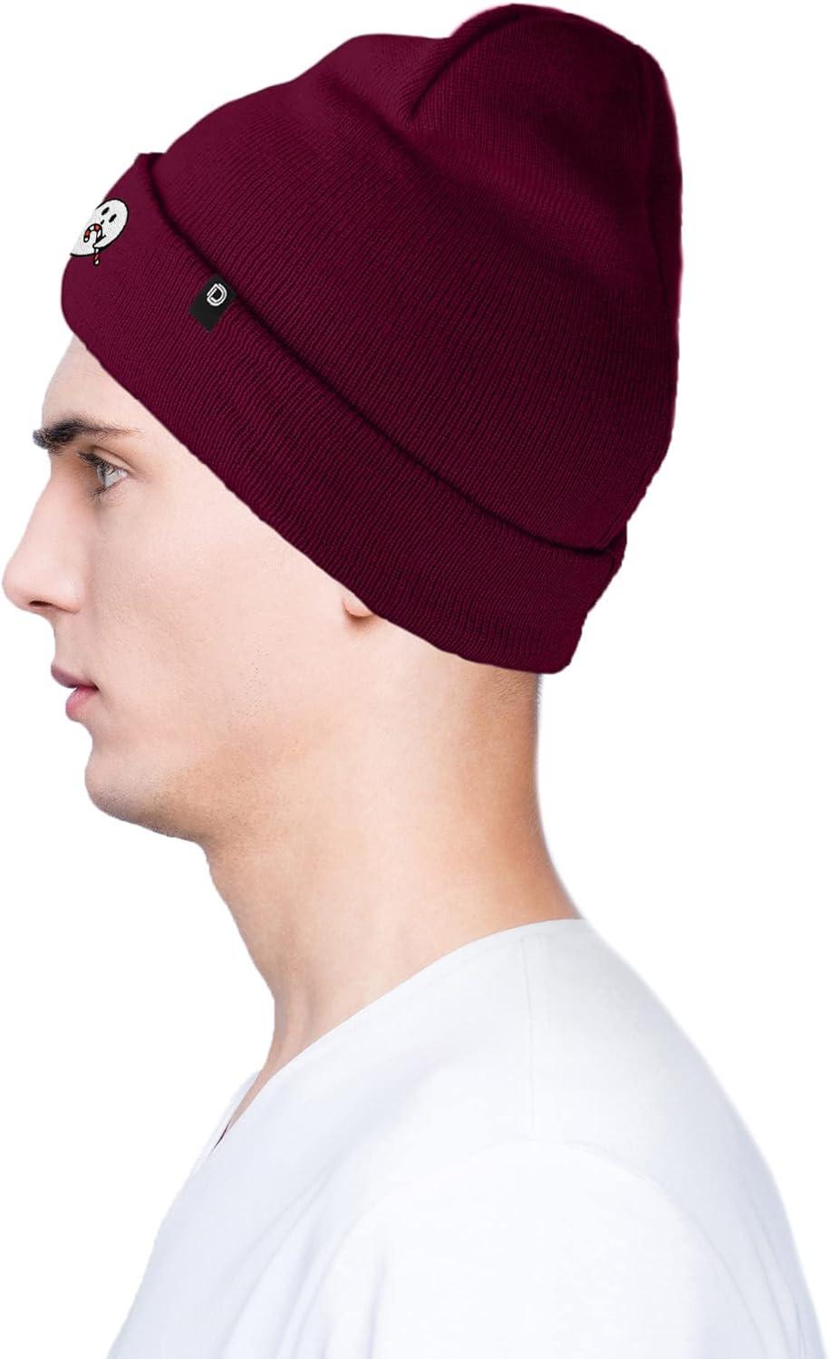imageDALIX Embroidered Candy Cane Ghost Christmas BeanieMaroon