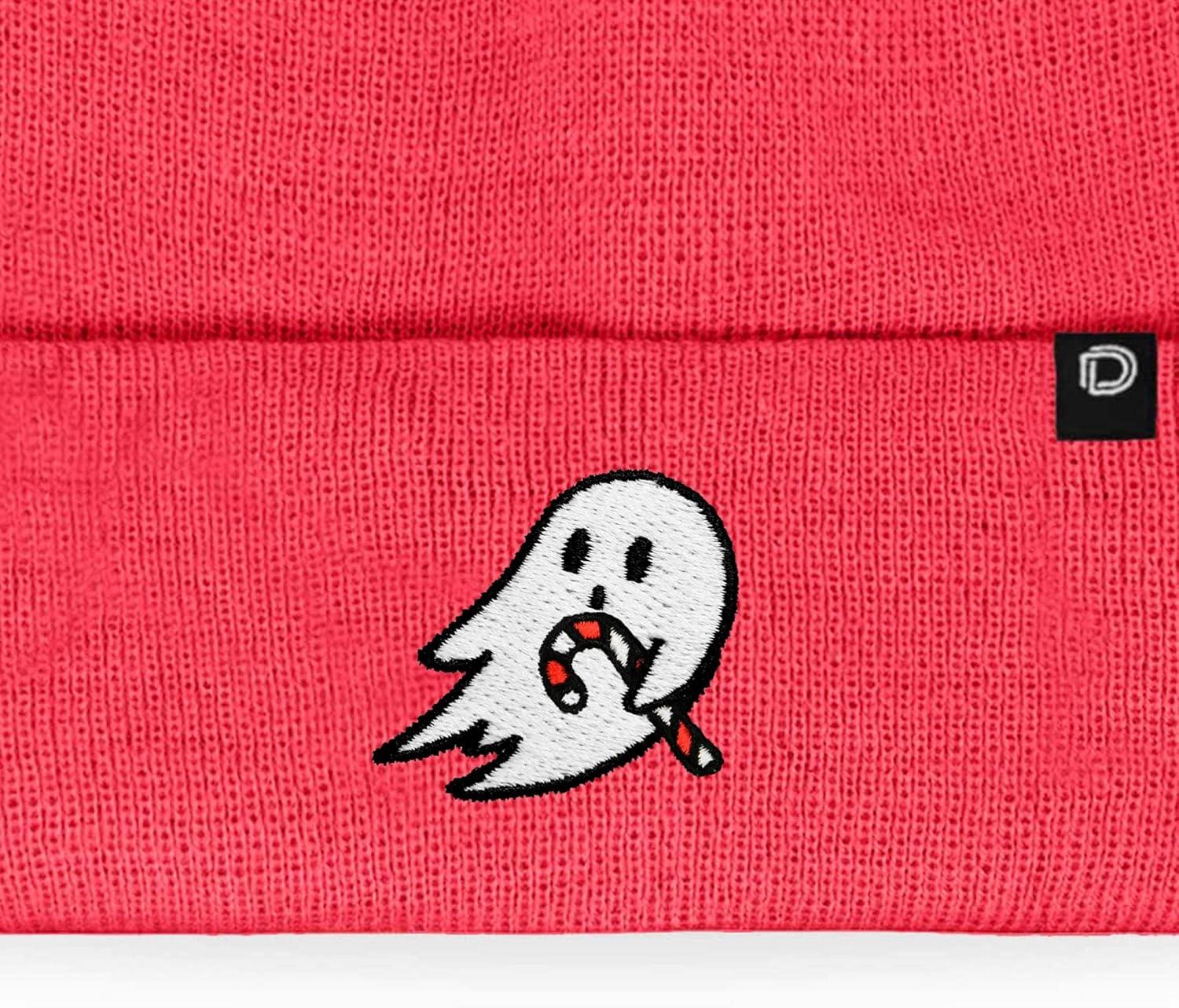 imageDALIX Embroidered Candy Cane Ghost Christmas BeanieNeon Pink