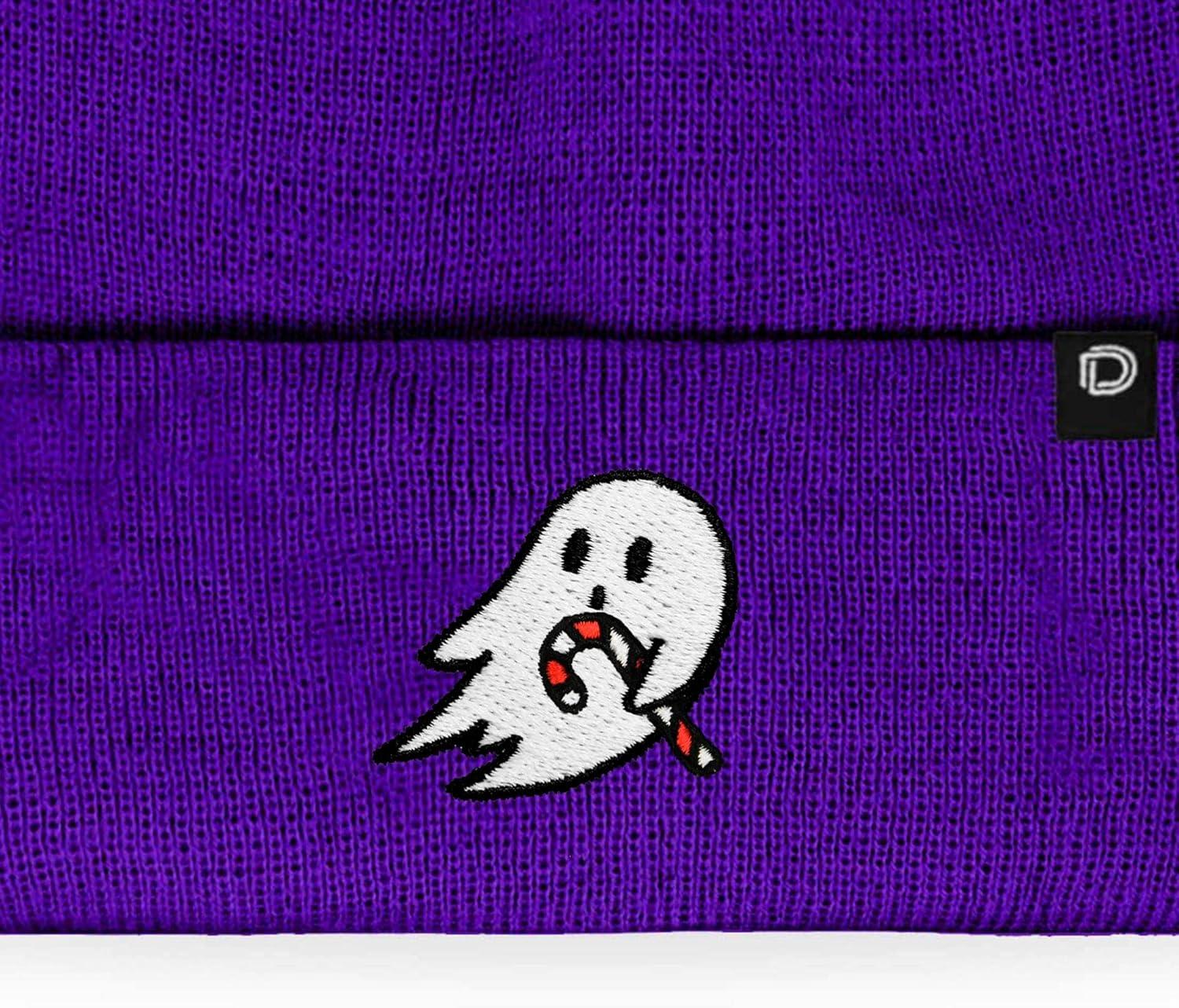 imageDALIX Embroidered Candy Cane Ghost Christmas BeaniePurple