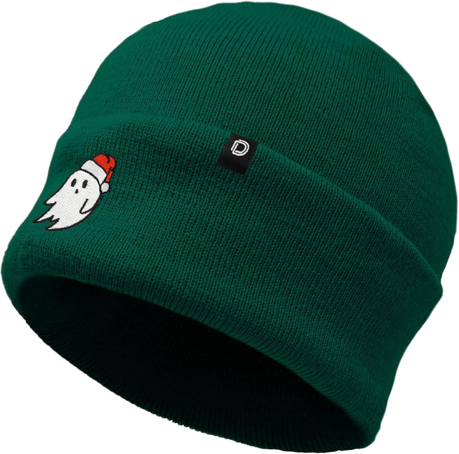 imageDALIX Embroidered Christmas Ghost Beanie Skull CapGreen