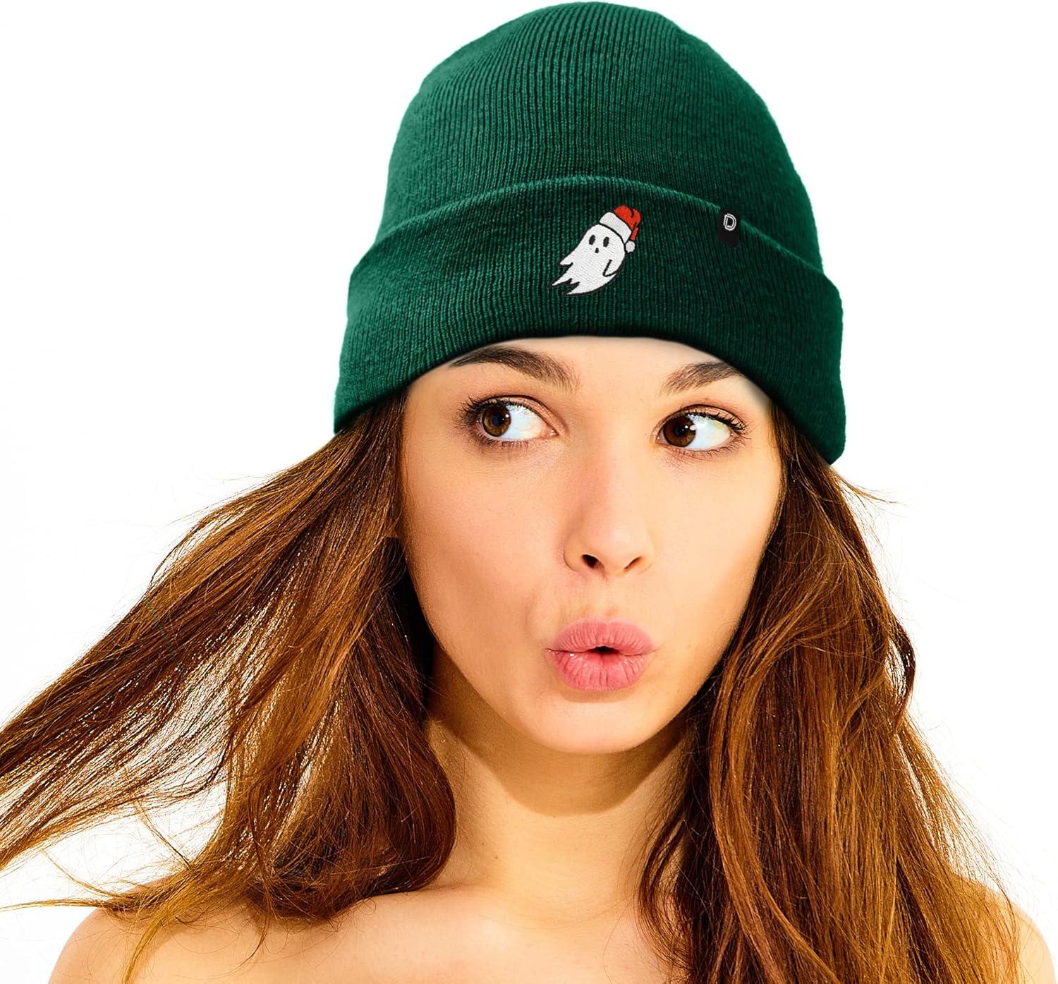 imageDALIX Embroidered Christmas Ghost Beanie Skull CapGreen